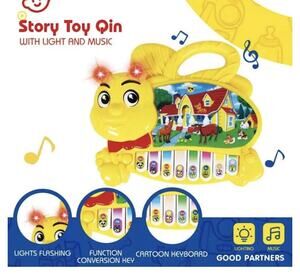 Story Toy Qin Electric Organ Light & Music Animal Piano for Toddlers Interactive